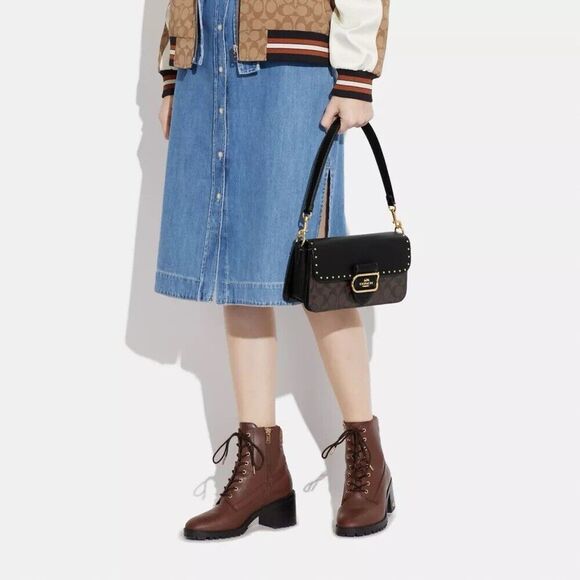 Coach CE563 Morgan Shoulder Bag Crossbody Colorblock Signature With Rivets NWT - Picture 11 of 11